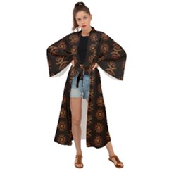 Pattern Floral Texture Icons Maxi Kimono by Semog4