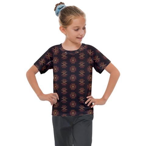 Pattern Floral Texture Icons Kids  Mesh Piece Tee by Semog4