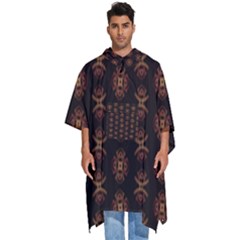 Pattern Floral Texture Icons Men s Hooded Rain Ponchos by Semog4