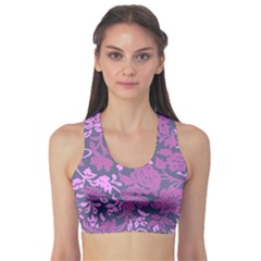 Background Pattern Flower Texture Sports Bra by Semog4