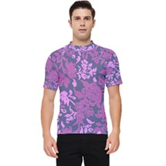 Background Pattern Flower Texture Men s Short Sleeve Rash Guard by Semog4