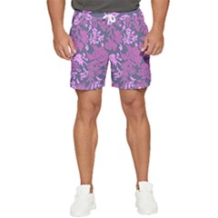 Background Pattern Flower Texture Men s Runner Shorts by Semog4