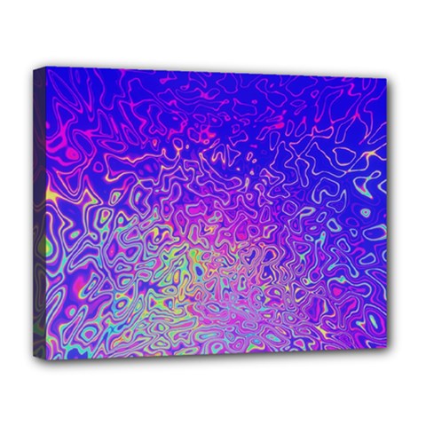 Psychedelic Retrovintage Colorful Canvas 14  X 11  (stretched) by Semog4