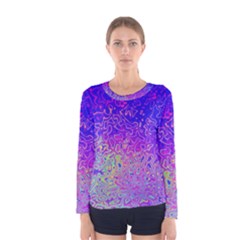 Psychedelic Retrovintage Colorful Women s Long Sleeve Tee