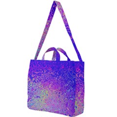 Psychedelic Retrovintage Colorful Square Shoulder Tote Bag by Semog4