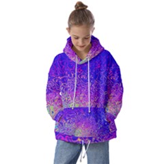 Psychedelic Retrovintage Colorful Kids  Oversized Hoodie by Semog4