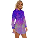 Psychedelic Retrovintage Colorful Womens Long Sleeve Shirt Dress View3