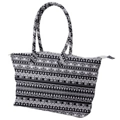 Tribal Zentangle Line Pattern Canvas Shoulder Bag