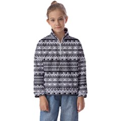 Tribal Zentangle Line Pattern Kids  Half Zip Hoodie by Semog4