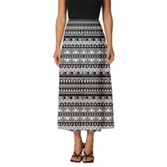 Tribal Zentangle Line Pattern Classic Midi Chiffon Skirt