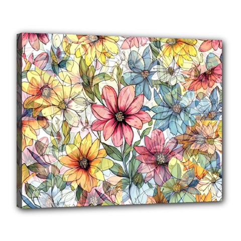 Flower Nature Floral Spring Canvas 20  X 16  (stretched) by Semog4