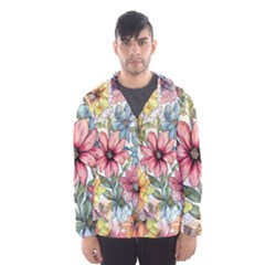 Flower Nature Floral Spring Men s Hooded Windbreaker