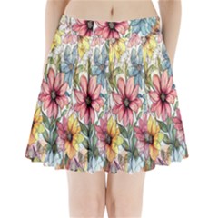 Flower Nature Floral Spring Pleated Mini Skirt by Semog4