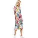 Flower Nature Floral Spring Bow Sleeve Chiffon Midi Dress View3