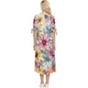 Flower Nature Floral Spring Bow Sleeve Chiffon Midi Dress View4