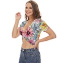 Flower Nature Floral Spring Twist Front Crop Top View2