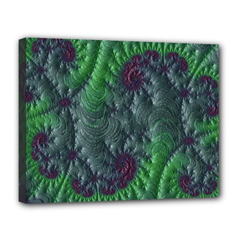 Fractal Floral Background Planetary Canvas 14  X 11  (stretched) by Semog4