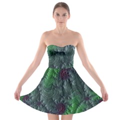 Fractal Floral Background Planetary Strapless Bra Top Dress by Semog4