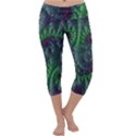 Fractal Floral Background Planetary Capri Yoga Leggings View1