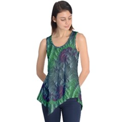 Fractal Floral Background Planetary Sleeveless Tunic by Semog4