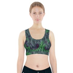 Fractal Floral Background Planetary Sports Bra With Pocket by Semog4