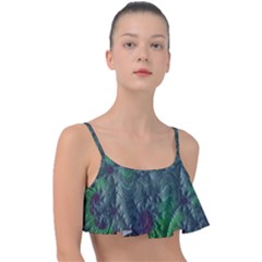 Fractal Floral Background Planetary Frill Bikini Top by Semog4