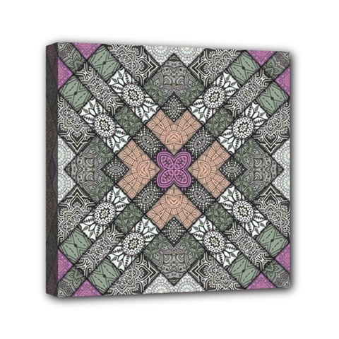 Mandala Decoration Floral Flower Mini Canvas 6  X 6  (stretched) by Semog4