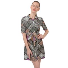 Mandala Decoration Floral Flower Belted Shirt Dress by Semog4