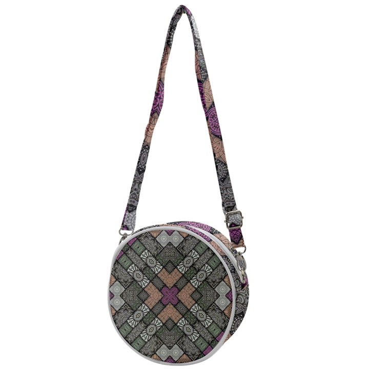 Mandala Decoration Floral Flower Crossbody Circle Bag