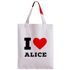 I Love Alice Zipper Classic Tote Bag