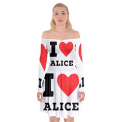 I Love Alice Off Shoulder Skater Dress by ilovewhateva