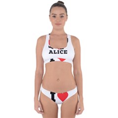 I Love Alice Cross Back Hipster Bikini Set by ilovewhateva