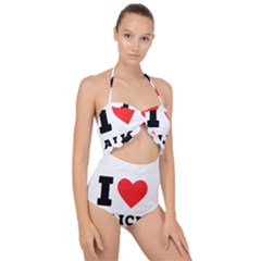 I Love Alice Scallop Top Cut Out Swimsuit by ilovewhateva