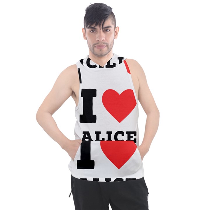 I love alice Men s Sleeveless Hoodie