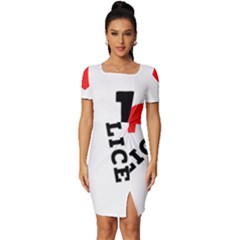 I Love Alice Fitted Knot Split End Bodycon Dress by ilovewhateva