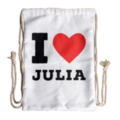 I Love Julia  Drawstring Bag (large) by ilovewhateva