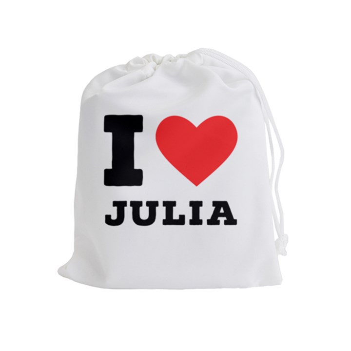 I love Julia  Drawstring Pouch (XL)