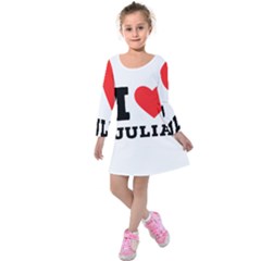 I Love Julia  Kids  Long Sleeve Velvet Dress by ilovewhateva