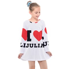 I Love Julia  Kids  Long Sleeve Dress by ilovewhateva