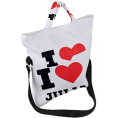 I love Julia  Fold Over Handle Tote Bag