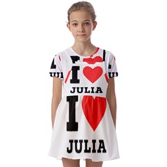 I love Julia  Kids  Short Sleeve Pinafore Style Dress