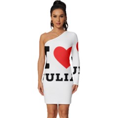 I Love Julia  Long Sleeve One Shoulder Mini Dress by ilovewhateva