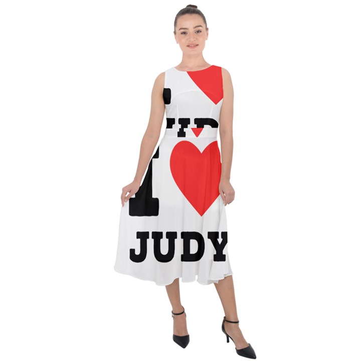 I love judy Midi Tie-Back Chiffon Dress