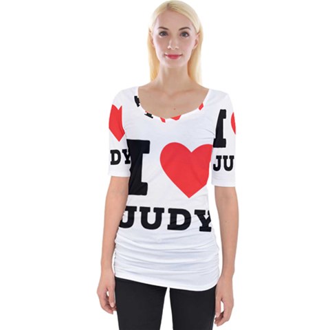 I Love Judy Wide Neckline Tee by ilovewhateva