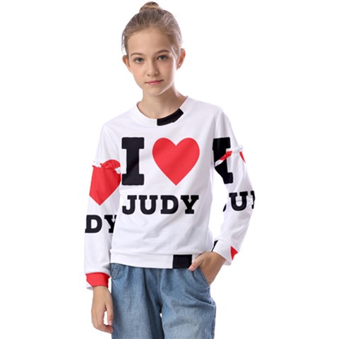 I Love Judy Kids  Long Sleeve Tee With Frill  by ilovewhateva