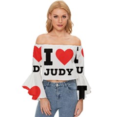 I Love Judy Off Shoulder Flutter Bell Sleeve Top by ilovewhateva