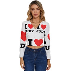 I Love Judy Long Sleeve V-neck Top by ilovewhateva