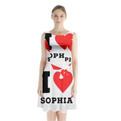 I Love Sophia Sleeveless Waist Tie Chiffon Dress by ilovewhateva