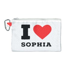 I Love Sophia Canvas Cosmetic Bag (medium) by ilovewhateva