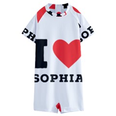 I Love Sophia Kids  Boyleg Half Suit Swimwear by ilovewhateva